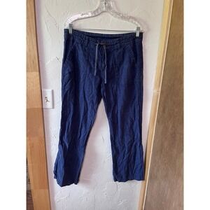 Patagonia Blue Hemp Cotton Blend Cropped Wide Leg Pants Size 10 Short Drawstring